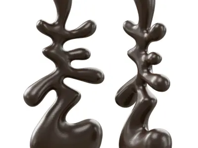 Abstract wood sculpture 3D model