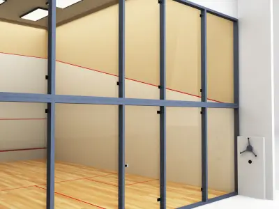 Squash Sport Tennis Court low poly Low-poly 3D model