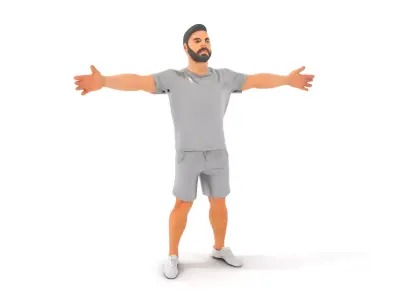 Casual Athletic Man model pack Low-poly 3D model