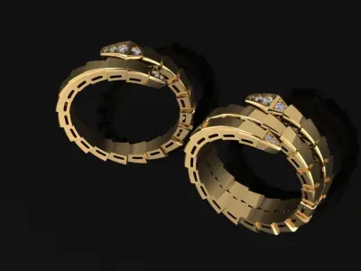 Serpenti Viper Rings Bvlgarios Snake 3D print model