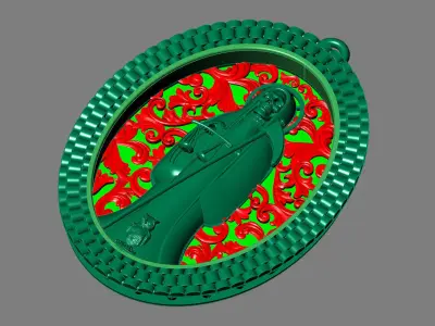  santa muerte holy death small size pendant 3D STL 3DM skull 3D print model