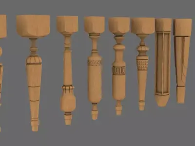 Modern Furniture Legs 3D model