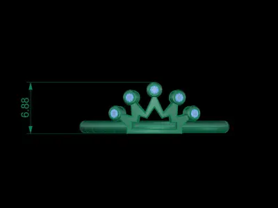 Crown Ring STL 3D print model 3D print model