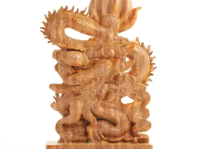 Dragon Statue in various finishes 3D model