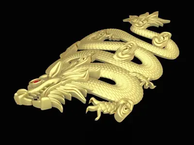 Luxury Chinese Dragon Pendant 3D Jewelry Model 3454 3D print model