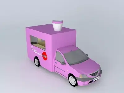 Dacia Logan Catering Truck Free 3D model