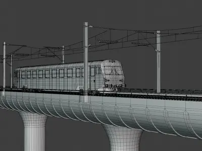 Railway station and bridge III 3D Model Collection