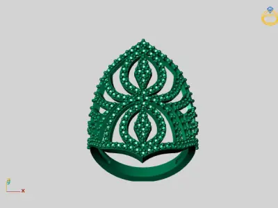 Vintage Womens Diamond Ring Women Rings 3dmodels 3D print model 3D print model 8