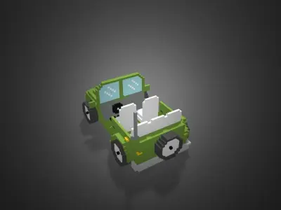 Military vehicle Voxel Low-poly 3D model