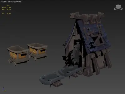 Mine 3D model Low-poly 3D model