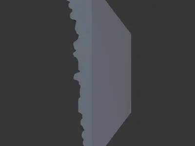 Eroded Ruined Wall Section 3D model
