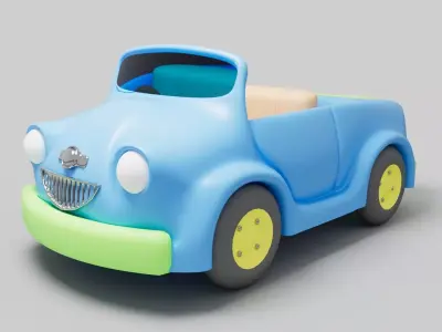 Cartoon Car Pack - Rigged Cars Trucks Utility Animation Low-poly 3D model