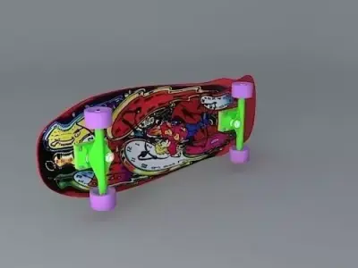 989 Santa Cruz Claus Grabke Melting Clocks skateboard Free 3D model