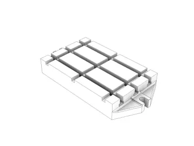 T-slot base plates for axial machines 3D model