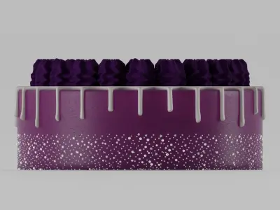 Purple Cream Cake 3D model