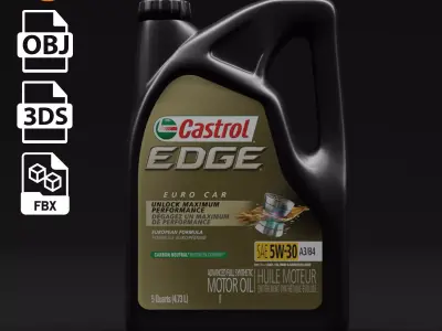 Oil Engine Container Low-poly 3D model