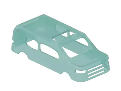 Transparent Passenger Car Body 3D model