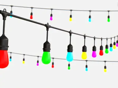 String Christmas Lights V9 Low-poly 3D model