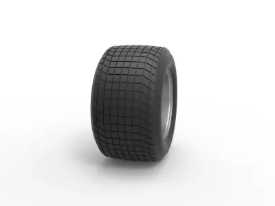 Wheel of Vintage Dirt race car V4 Scale 1 to 25 3D print model
