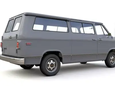 Chevy Van Beauville 1971 Low-poly 3D model