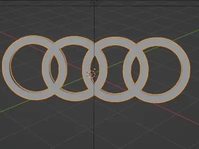 Audi 3D Logo Low-poly 3D model