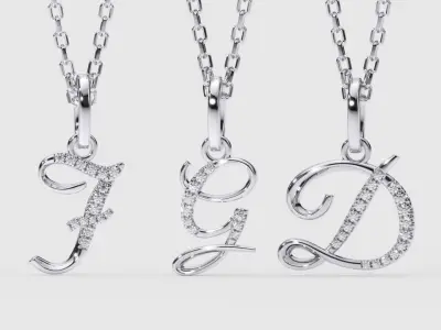 Initial Letter C Alphabet pendant 3D print model