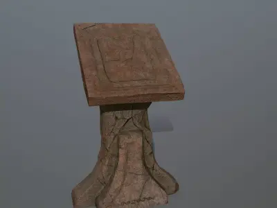 lectern stone table Low-poly 3D model