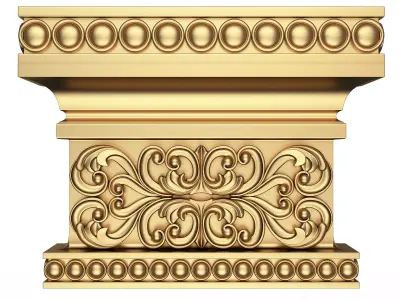 Carved Capital 0801 Low-poly 3D model