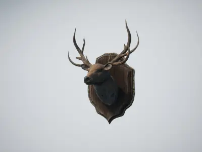 Deer Head Trophy Low-poly 3D model