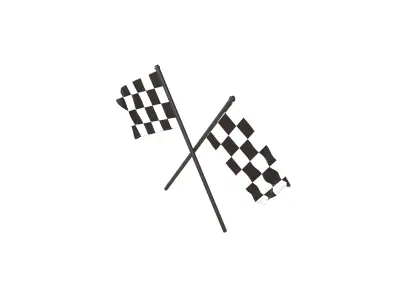 Checkered Racing Flag v2 001 Low-poly 3D model