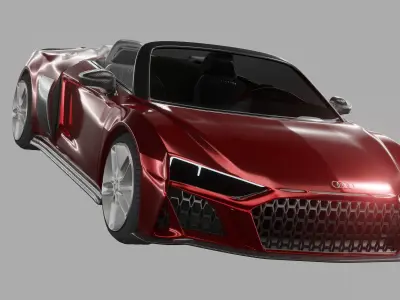 Audi R8 spyder 2020 Low-poly 3D model