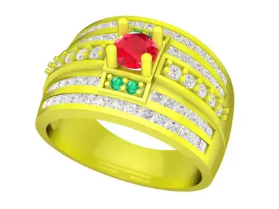 Luxury Hong Kong Diamond Men Ring 3D Print Model A5232 3D print model