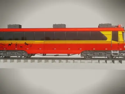 Train - Tren - El Ferrocarril - The Tacna-Arica Railway  -  Low-poly 3D model