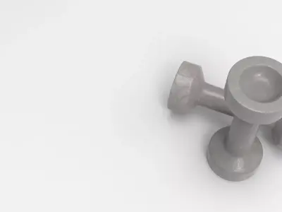 Dumbell Candleholder Low-poly 3D model