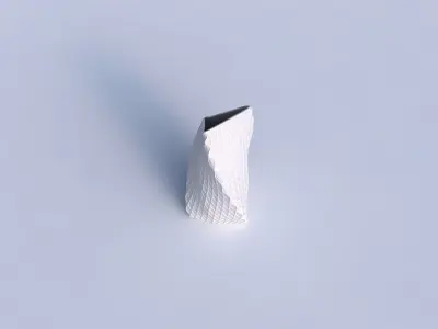 Vase twist tipped triangle with diagonal grid dents 3D print model