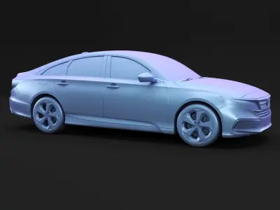 Luxury Japan silver sedan 3D model