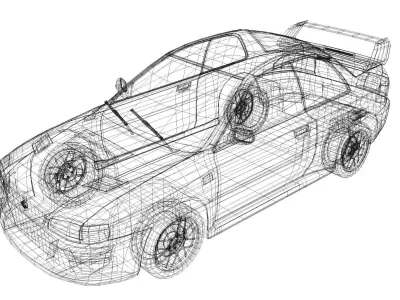 Subaru Impreza 22B STi 1998 Low-poly 3D model