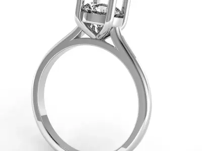 1ct Round Solitaire Cathedral Ring  Stone Package sizes US 4to11 3D print model
