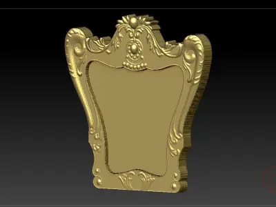 Classic pattern 3d gold plated cnc mirror frame 3D model