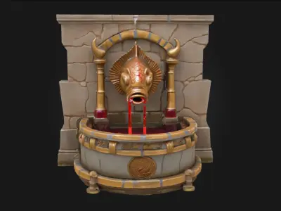 Enchanted Stone Fountain  Whispering Waters of Magic 3D model