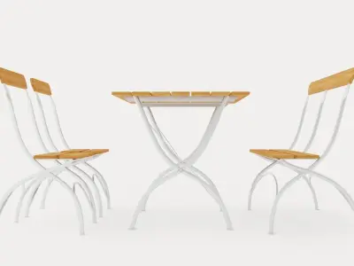 Bryggeri dining set Low-poly 3D model