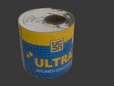 Bitumen Emulsion Drum 3D Scan Low-poly 3D model