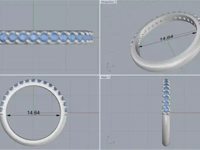 ring woman 3D print model 3
