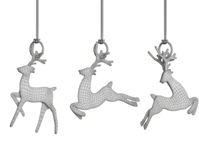 Christmas Tree Decoration Deer 01 Low-poly 3D model