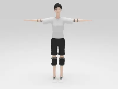 Character Skateboard lowpolys  Low-poly 3D model