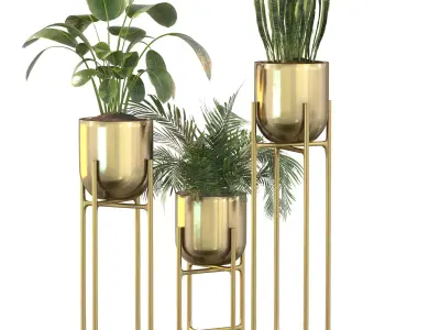 Metal Plant Set 06 3D model