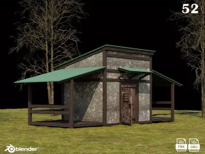 Medieval Houses 52- 4K Textures Game Ready Low-poly 3D model