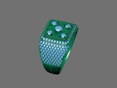Gents Rings Diamond Men Ring STL 3DM 3D ready print model 3D print model