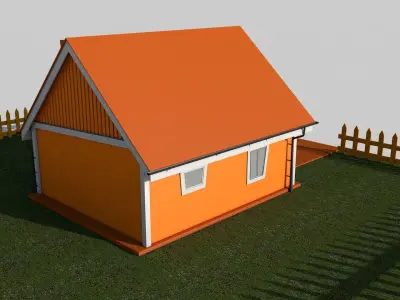 Cartoon House Low-poly 3D model