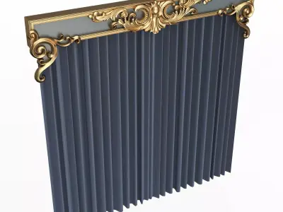 Cornice Classic Curtain 015 Low-poly 3D model